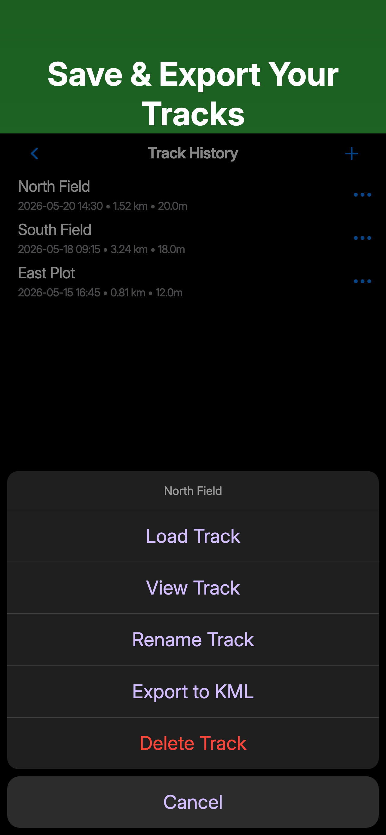 Track history and actions